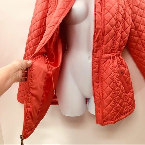 Ellen Tracy Light Coral Anorak Puffer Jacket Sz. M - Picture 9 of 12